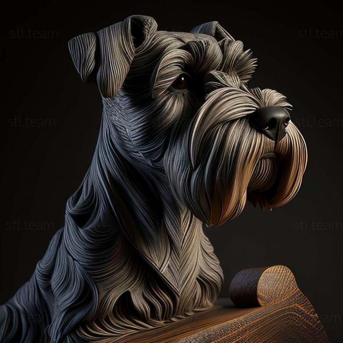 3D model Zwergschnauzer dog (STL)